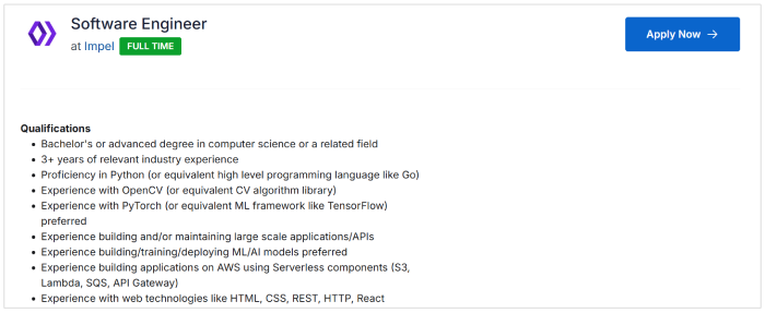 software engineer at Impel